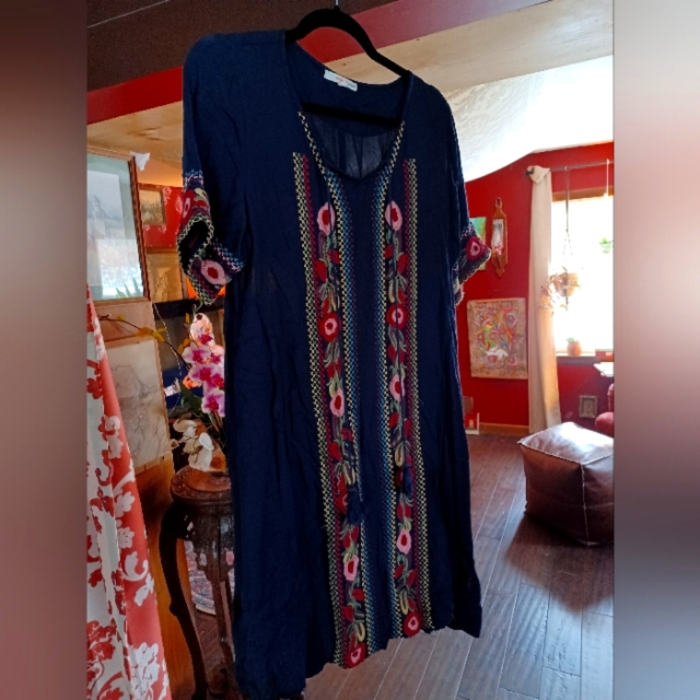 Embroidered Midi Dress